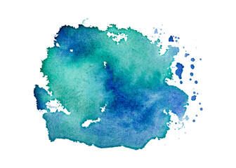 Obraz premium blue watercolor paint splash stroke background vector illustration