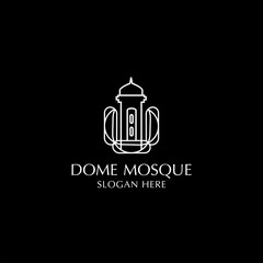 Dome mosque logo design icon template