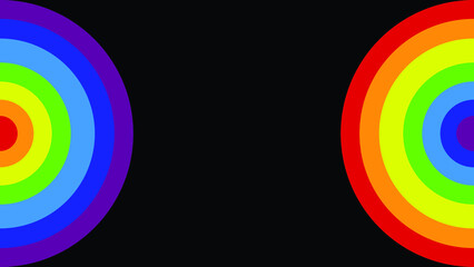 Obraz premium Pride month concept. Abstract rainbow background. LGBT pride colorful spectrum on left side and right side isolated on black background.