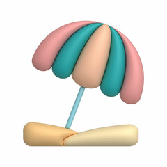 3d umbrella icon design element summer beach and sand island