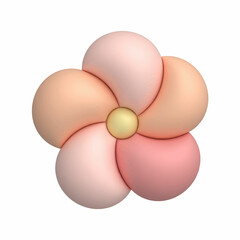 3d flower icon design element summer blooming natural