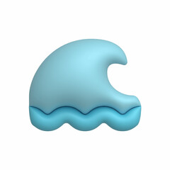 3d wave icon design element summer sea water