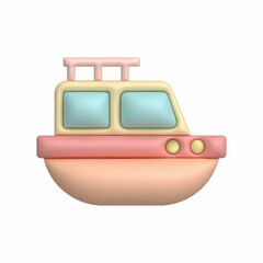 3d ship icon design element summer cute boat cartoon travels by3d ship icon design element summer cute boat cartoon travels by