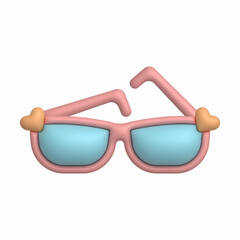 3d glasses isolated on white background. 3d sunglasses icon design element summer