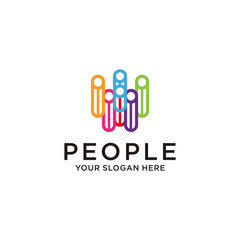 Obraz premium People logo design icon template