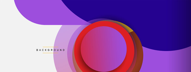 Vector round shapes circles minimal geometric background. Vector illustration for wallpaper banner background or landing page