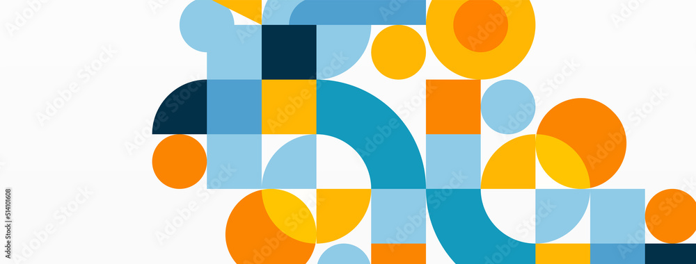 Aufkleber minimal geometric abstract background. circle square and triangle design. trendy techno business tem