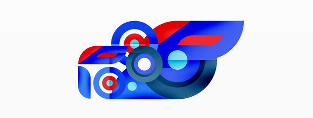 Abstract round shapes background. Minimalist decoration. Geometric background with circles and rings