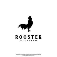 Fototapeta na wymiar rooster silhouette logo design vintage style
