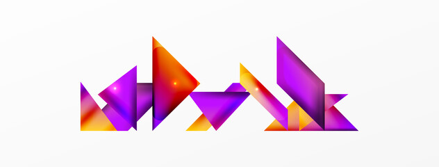 Fototapeta premium Dynamic 3d geometric abstract background. Triangles and other simple forms composition. Vector Illustration For Wallpaper, Banner, Background, Card, Book Illustration, landing page