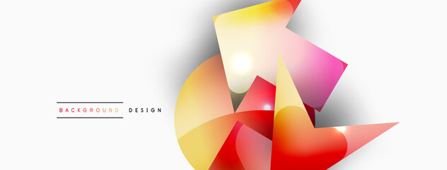 Dynamic composition, shiny geometric shapes abstract background. Trendy techno business template for wallpaper, banner, background or landing