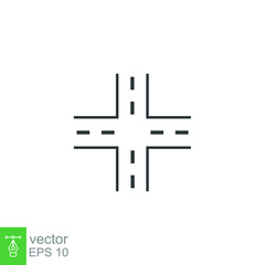 Interaction line icon. Simple outline style. Four, street, traffic, way concept. Sign and symbol for web site design, logo, app, UI. Vector illustration isolated on white background. EPS 10