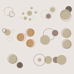 Abstract Dots shape icon element, Circle abstract with earth tone color for design template