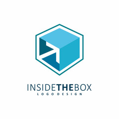 inside the 3d cube box logo design