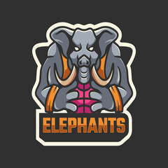 Illustration vector graphic of Elephants Logo, good for logo design