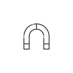Magnet Vector Icon Illustration with outline style