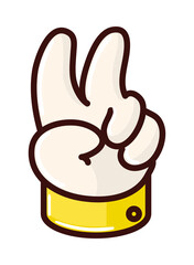 cartoon peace and love hand