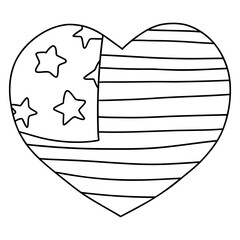 Heart USA , American USA 4th July concept