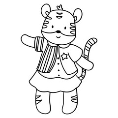 Obraz premium Tiger girl USA animal, Animal USA 4th July concept