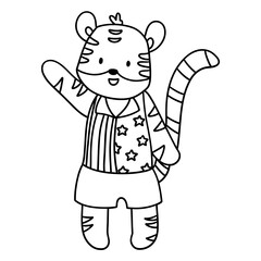 Tiger boy USA animal, Animal USA 4th July concept