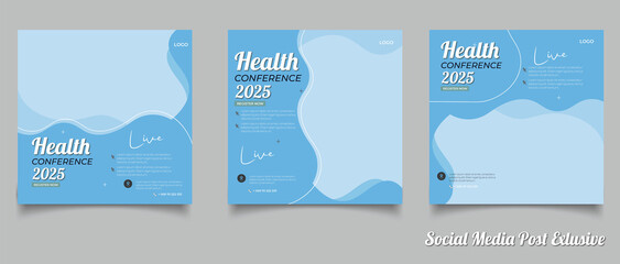Social media health care medical flyers and medical health post design Premium 