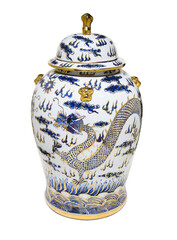 jar porcelain chinese style pottery porcelain on white background