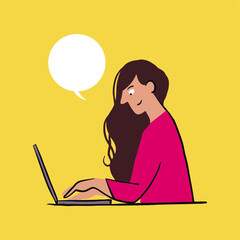 People at office. Colorful vector illustration in flat cartoon style. Packet of men and women taking part in business meeting, negotiation, brainstorming, talking to each other