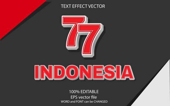 Indonesia's 77th Independent Editable Text Effect