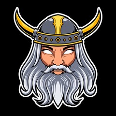 Viking Head Vector Logo Illustration