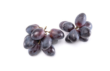 Bunch of black grape isolated on white background