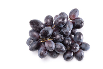 Bunch of black grape isolated on white background