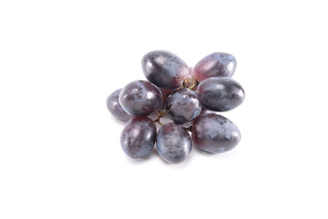 Bunch of black grape isolated on white background