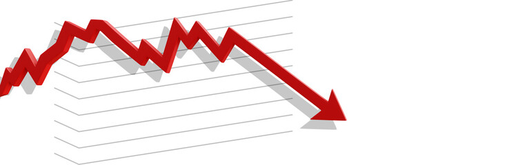 Econimical crisis concept. Spread in the world, economy is down. 3d illustration