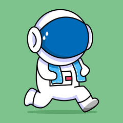 cute astronaut running cartoon design