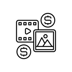 Paid Ads icon in vector. Logotype