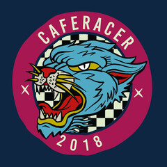 riding cafe racer motorcycle vintage design illustration helmet