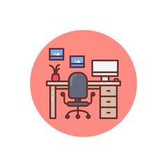 Work icon in vector. Logotype