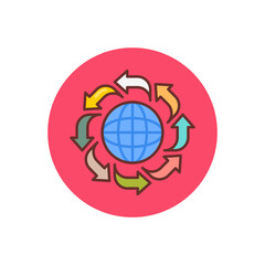 Global icon in vector. Logotype