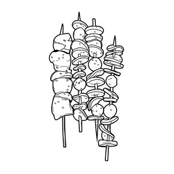 Sketch hand drawn barbecue