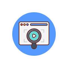 Video Search icon in vector. Logotype
