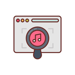 Music Search  icon in vector. Logotype