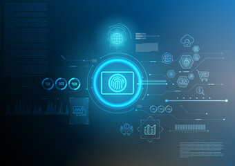 Fototapeta premium Digital technology network pattern abstract background. Data concept