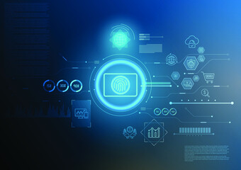 Obraz premium Digital technology network pattern abstract background. Data concept