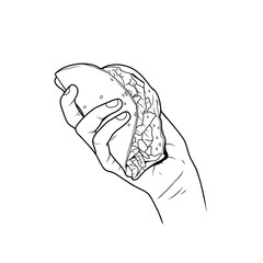 Sketch hand drawn kebab