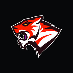 Tiger Head Mascot Icon Illustration Style