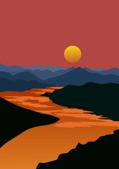 sunset in the mountains