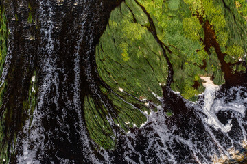 Aerial view of Venta Rapid Falls in Kuldiga, Latvia