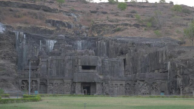 Horizontal view of ellora caves, Entry gate to ellora caves