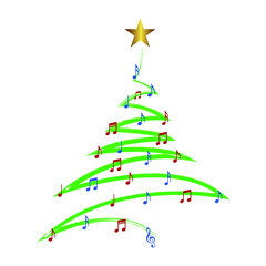 A Christmas tree of Musical Notes symbolizes Christmas carols and other Christmas music.