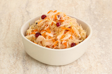 Fermented cabbage - sauerkraut in the bowl